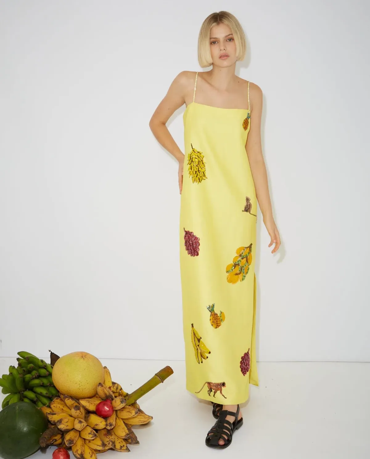 Alemais Diamond Dancer Midi Dress Yellow Size 10 - Image 1