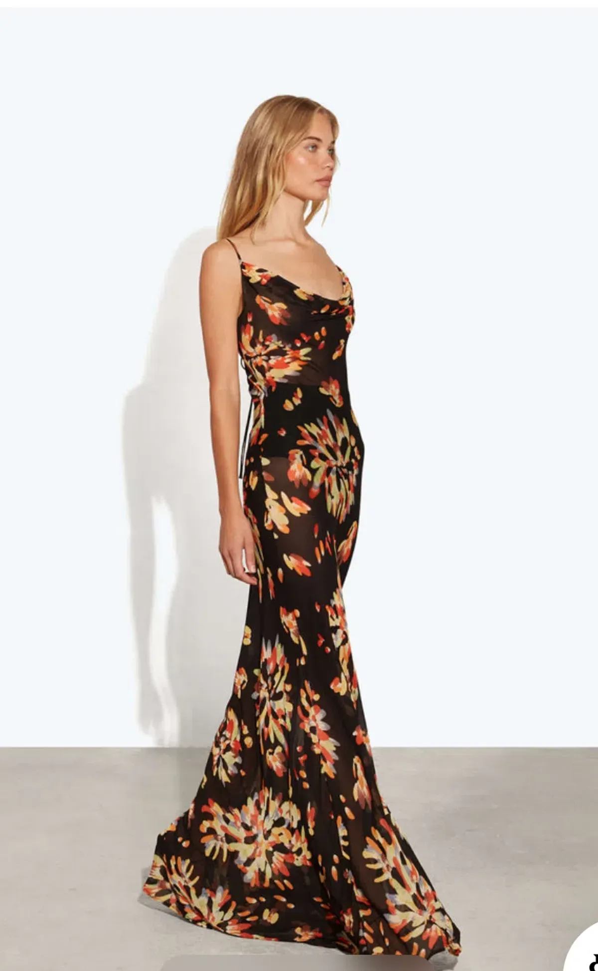 Rat & Boa Catarina Maxi Dress Black Floral Size XS AU 6-8 - Image 3