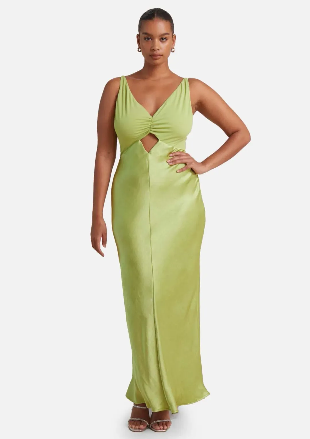 Bec & Bridge The Julieta V Neck Maxi Dress Lime Green Size 6 for rent on The Volte - main image