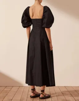 Shona Joy Mareva Short Sleeve Cut Out Midi Dress Black Size 10 for rent on The Volte - image 3