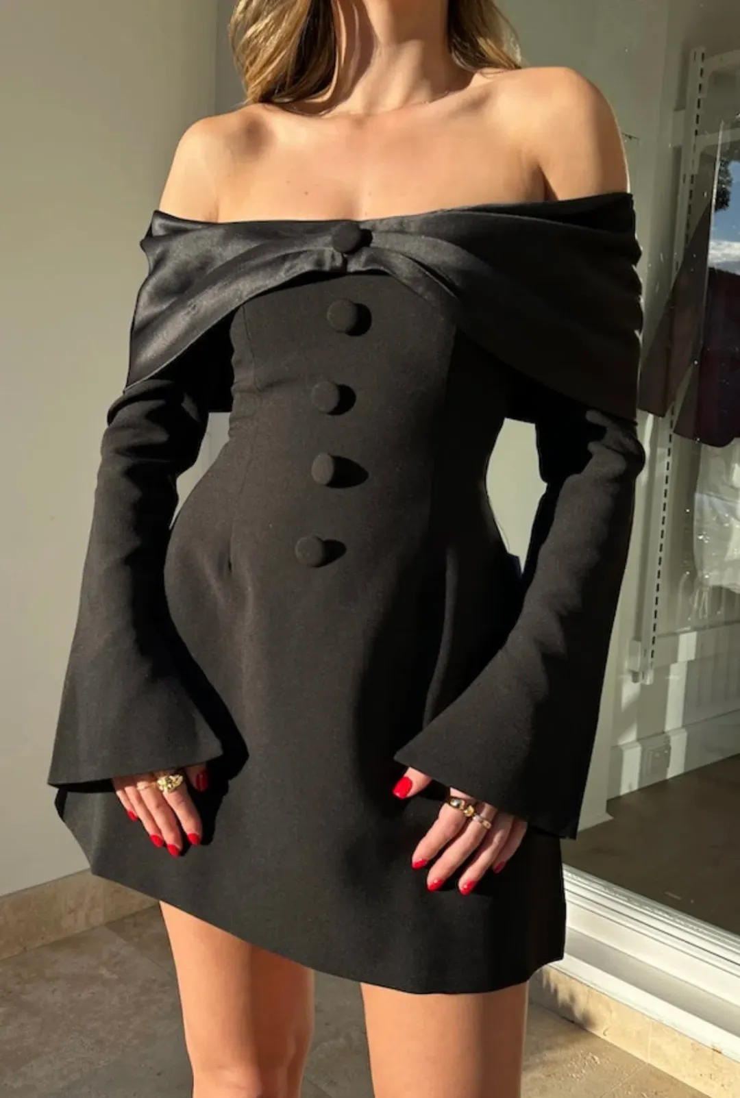 Odd Muse The Ultimate Muse Bow Mini Dress Black Size 6 for rent on The Volte - main image