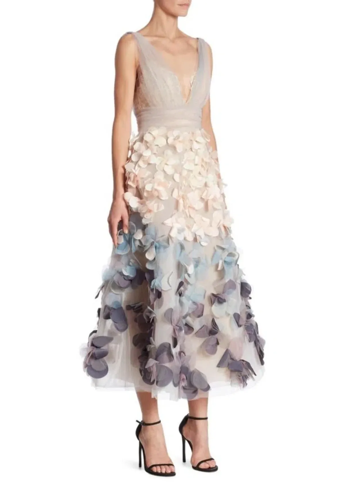 Marchesa Notte Ombre Flutter Dress Multi Size 6 - Image 2