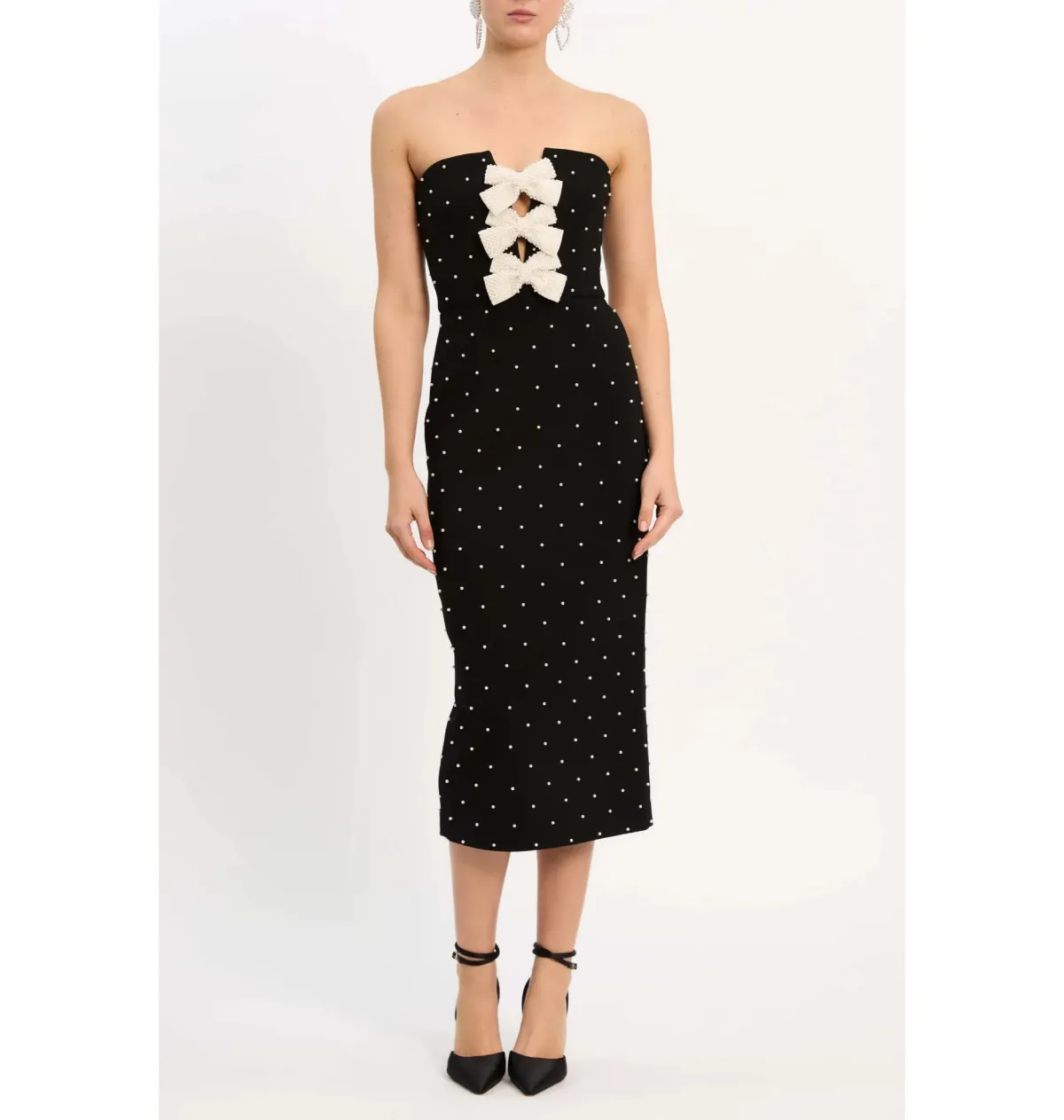 Rebecca Vallance Veronica Midi Dress in Black Size AU 10 - Image 1