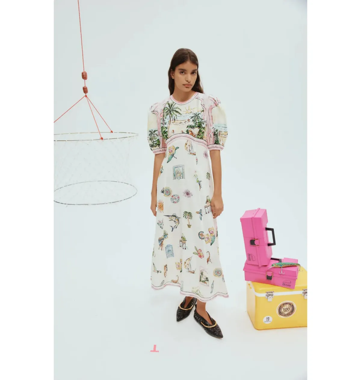 Alemais Sunset Midi Dress Multi Size AU 12 for rent on The Volte - main image