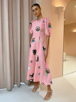 Alemais Cleo Midi Dress in Pink Size AU 12 for rent on The Volte - image 1