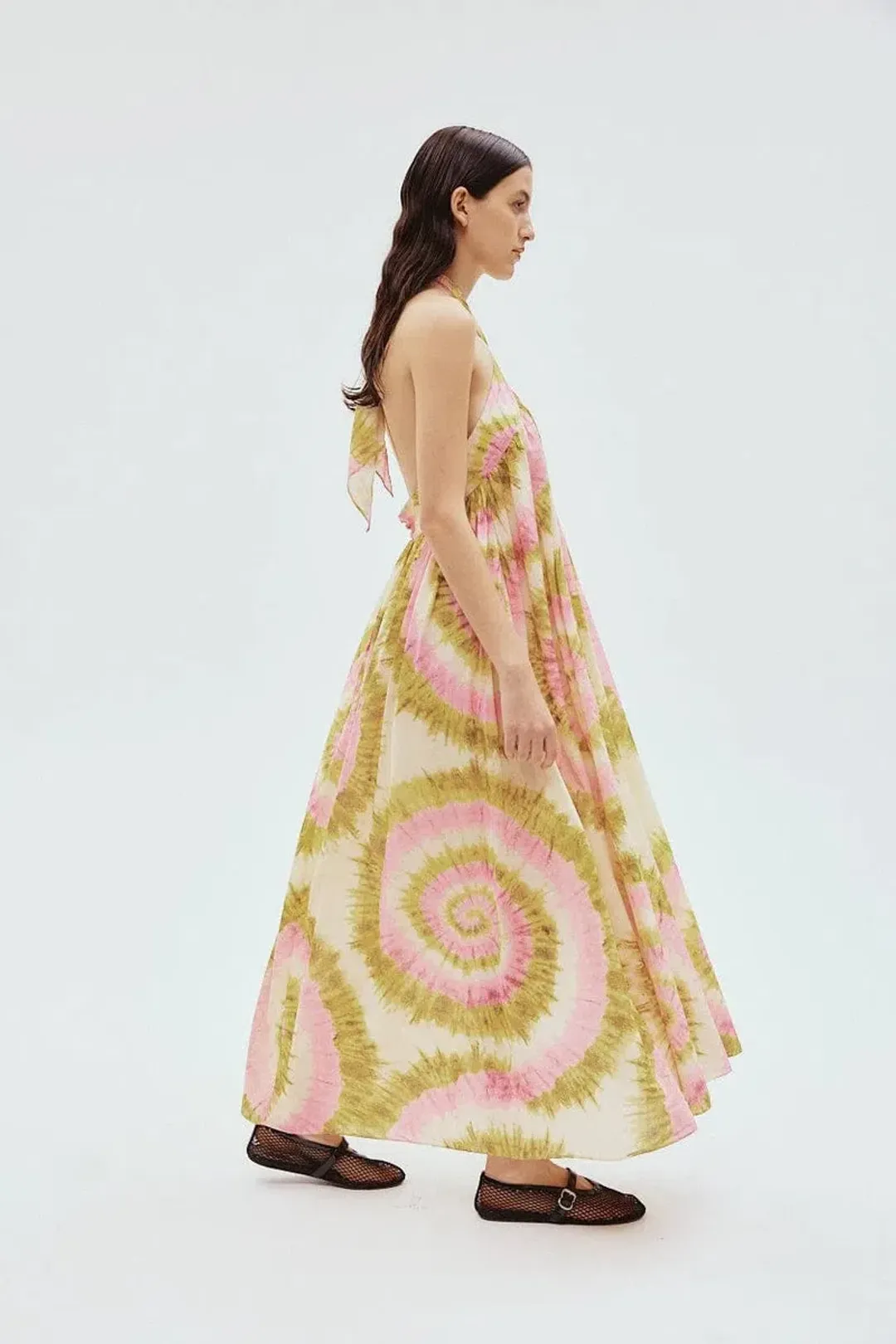 Alémais Flash Neck Tie Midi Dress Multi Size 12 for rent on The Volte - main image