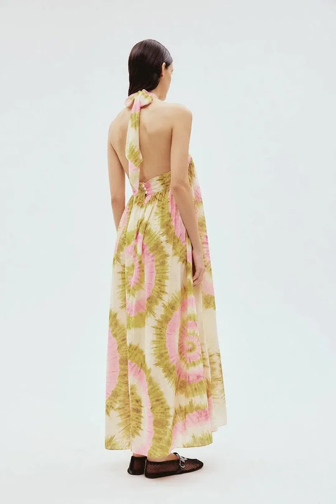 Alémais Flash Neck Tie Midi Dress Multi Size 12 for rent on The Volte - main image