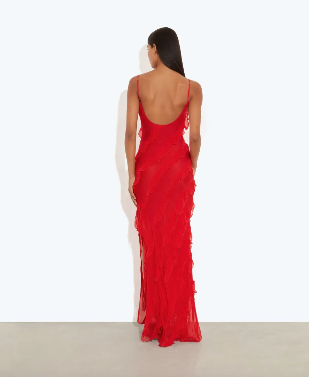 Rat & Boa Cecelia Ruffle Maxi Dress Red Size XS/Au 6 - Image 2