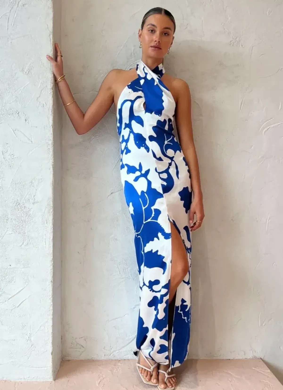 Sir The Label Esme Halter Dress Merce Abstract Print Size 2 / AU 10 - Image 2