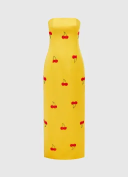 Leo Lin Rayna Embellished Bustier Maxi Dress in Cherry Beading Size 8 for rent on The Volte - image 5