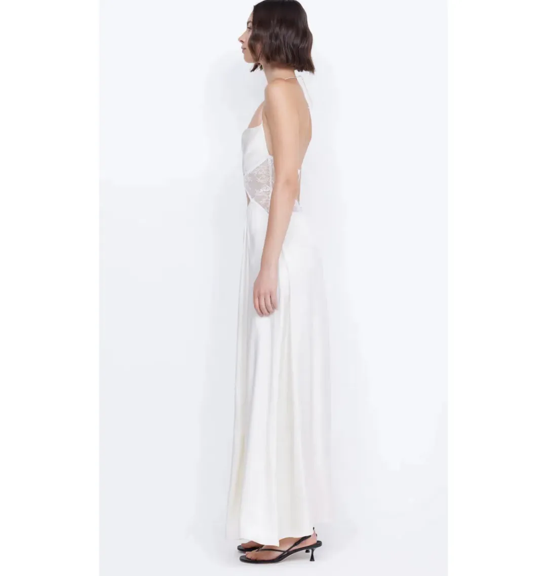 Bec & Bridge Santal Halter Maxi Dress Ivory Size AU 8 for rent on The Volte - main image