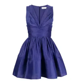 Zimmermann Tama V Neck Mini Dress Blue Size 1 / AU 10 for rent on The Volte - image 3