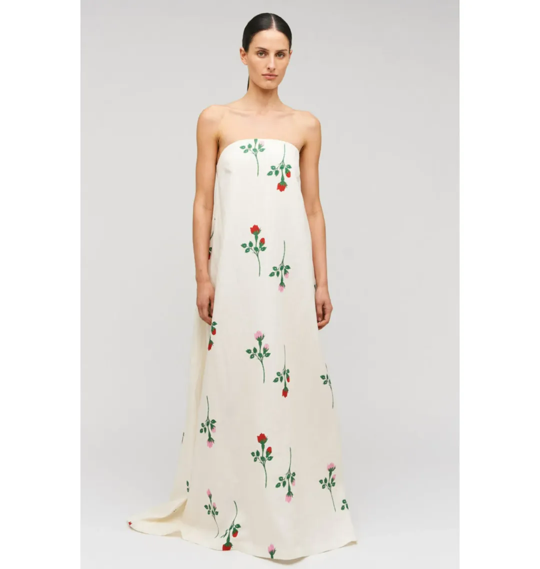 Oroton Rosebud Gown in Antique White Size AU 12 Adrienne Cleary for rent on The Volte - main image