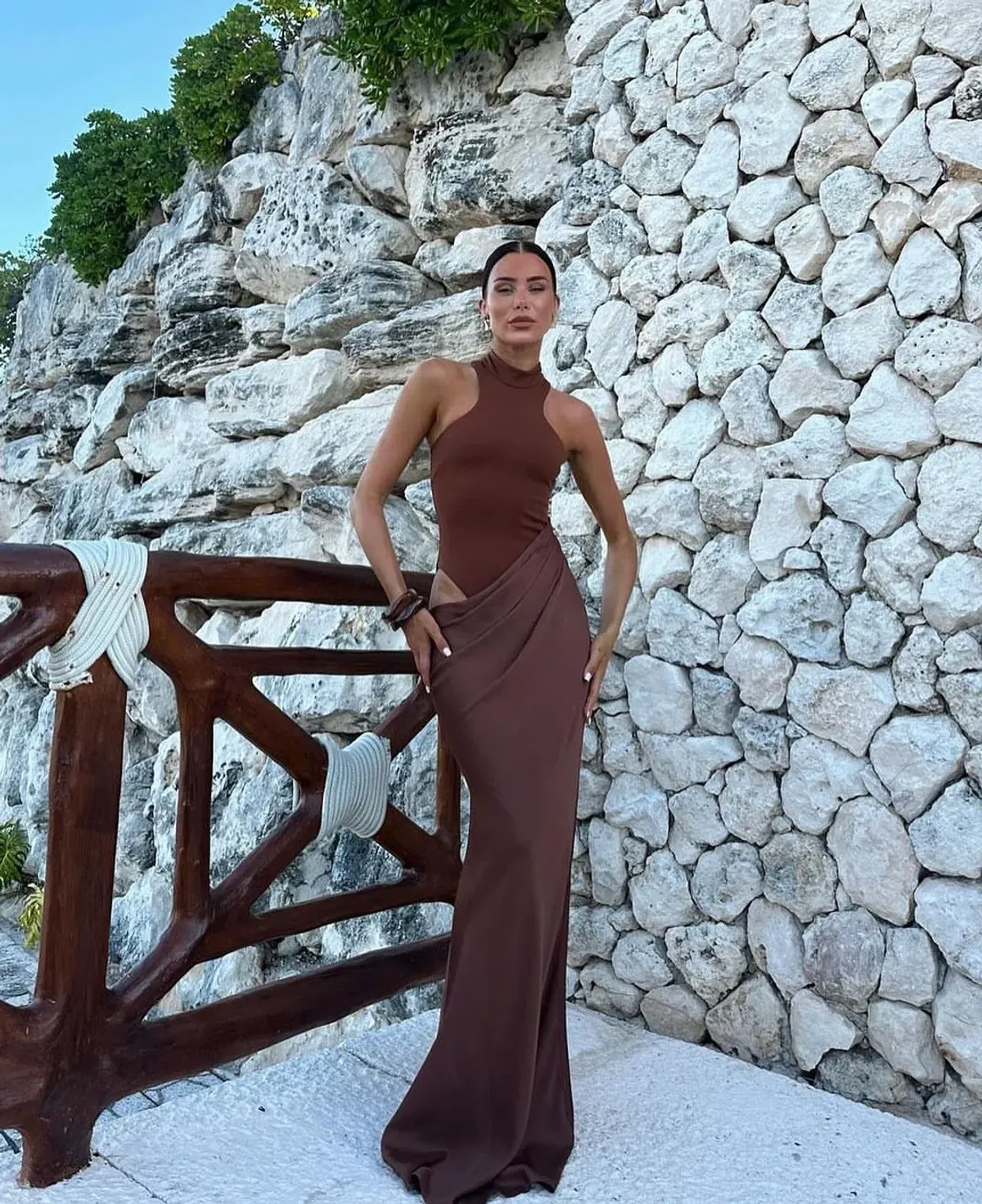 Camila Coelho Estrella Maxi Dress Brown Size S / AU 8 - Image 1