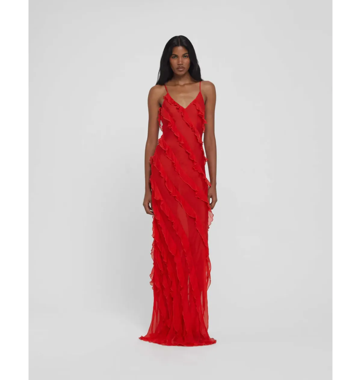 Rat & Boa Cecelia Ruffle Maxi Dress Red Size M / AU 10 - Image 1