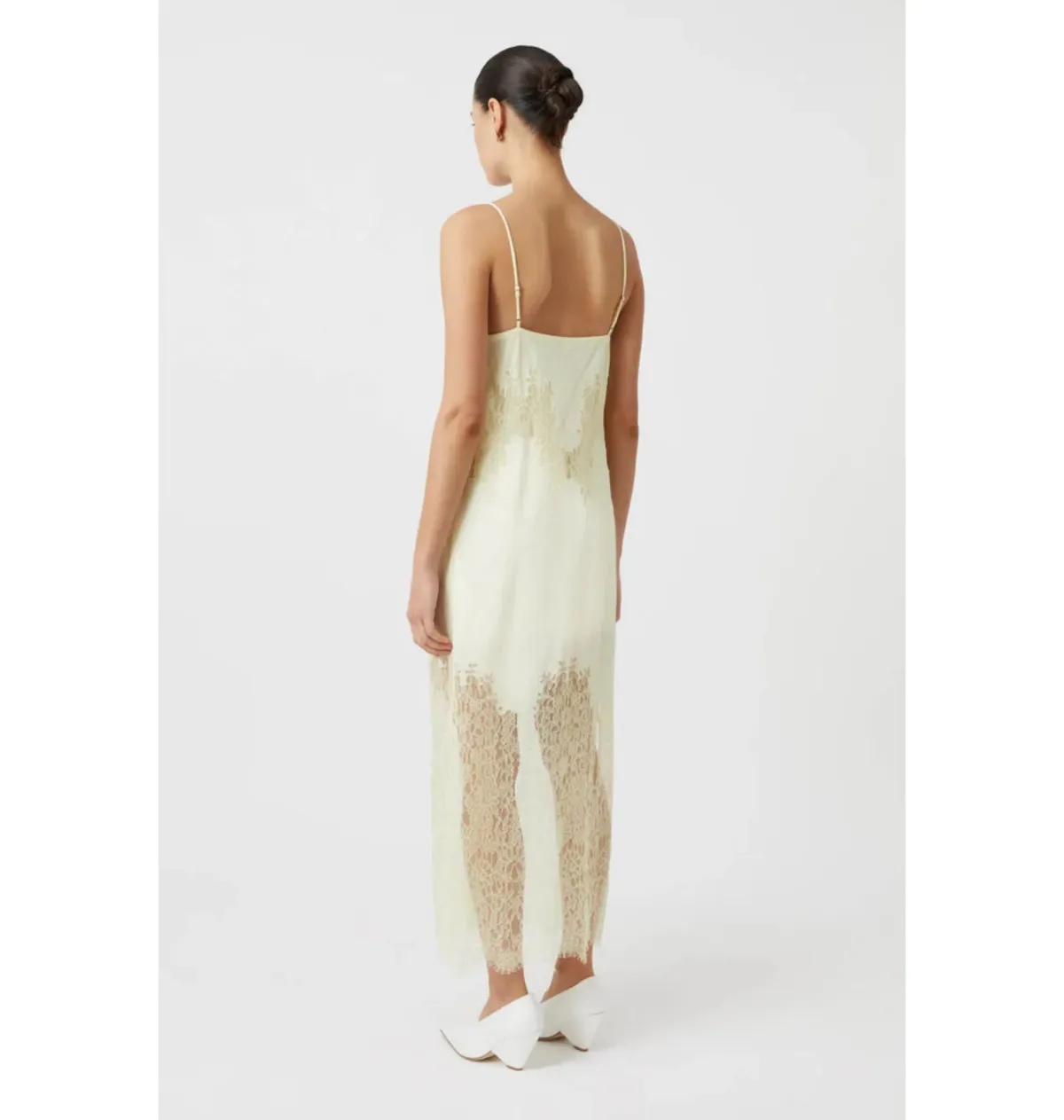 Camilla And Marc Filigree Midi Dress in Lemon Yellow Size AU 6 - Image 4