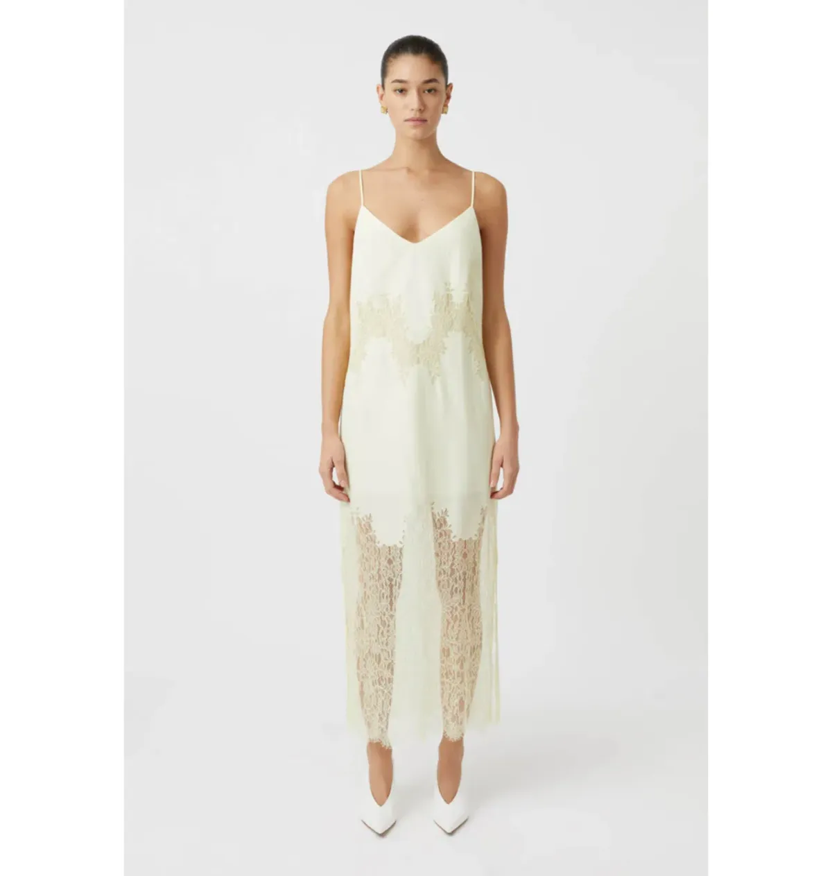 Camilla And Marc Filigree Midi Dress in Lemon Yellow Size AU 6 - Image 1