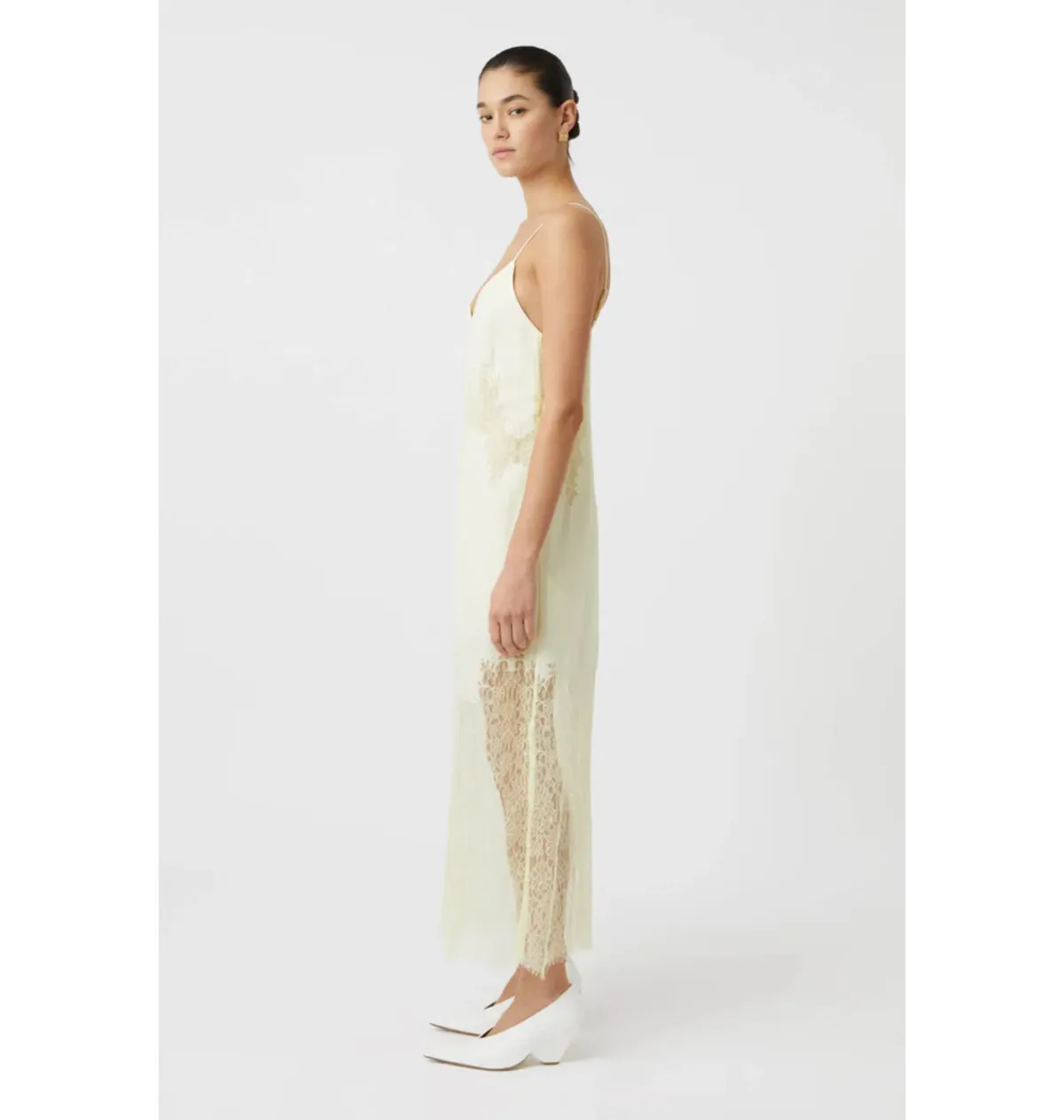 Camilla And Marc Filigree Midi Dress in Lemon Yellow Size AU 6 - Image 3