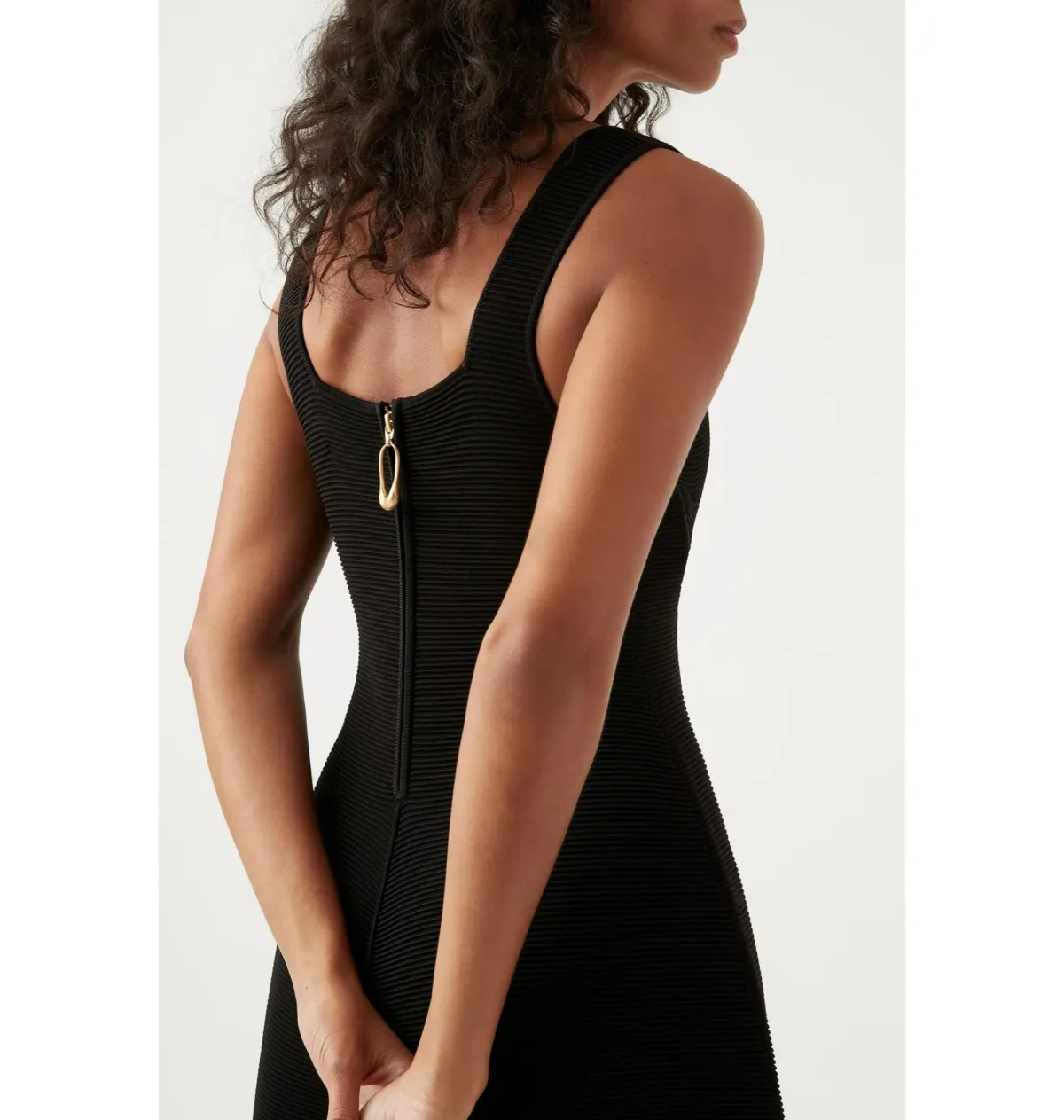 Aje Sylvette Knit Midi Dress Black Size AU 6 - Image 2
