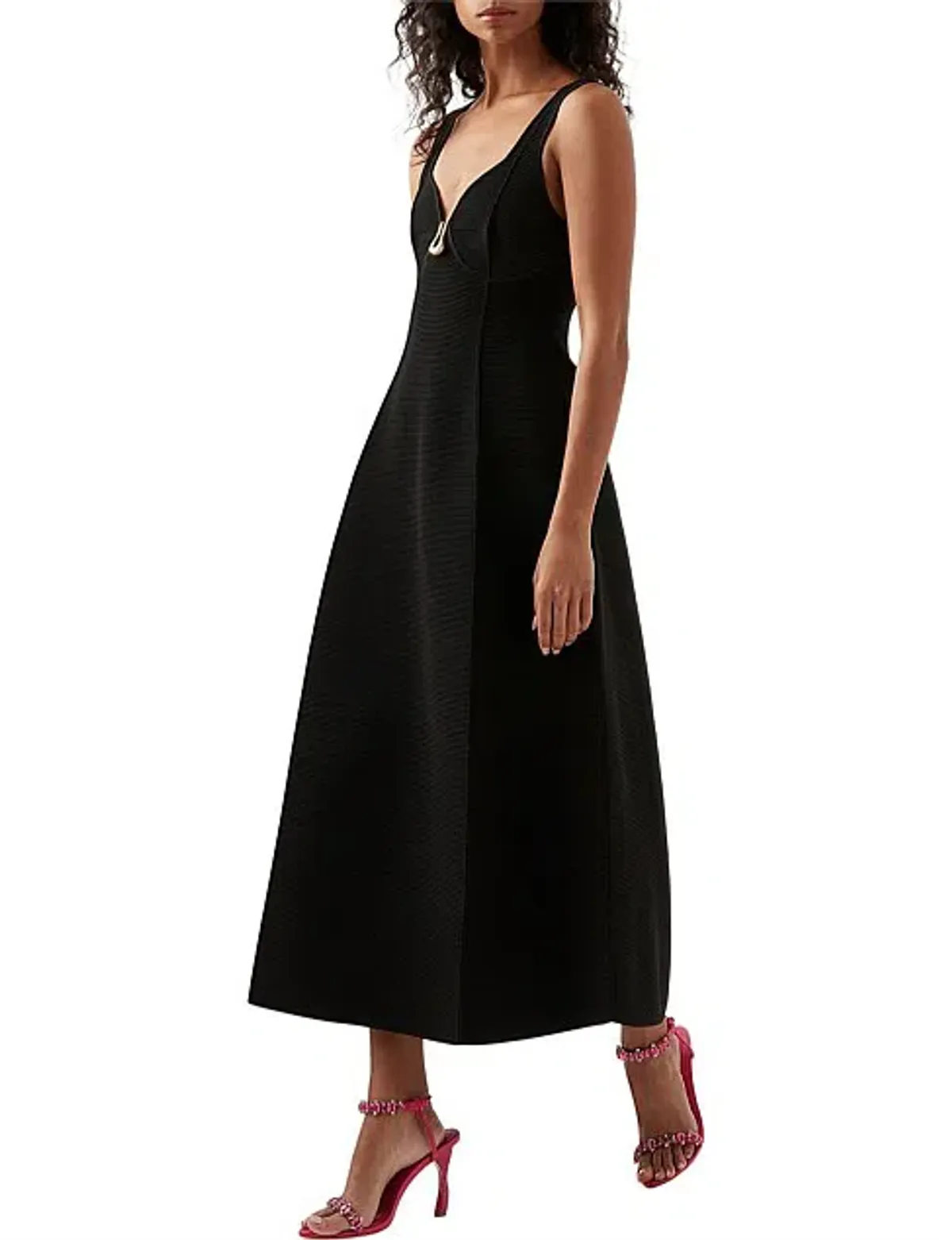 Aje Sylvette Knit Midi Dress Black Size AU 10 - Image 2