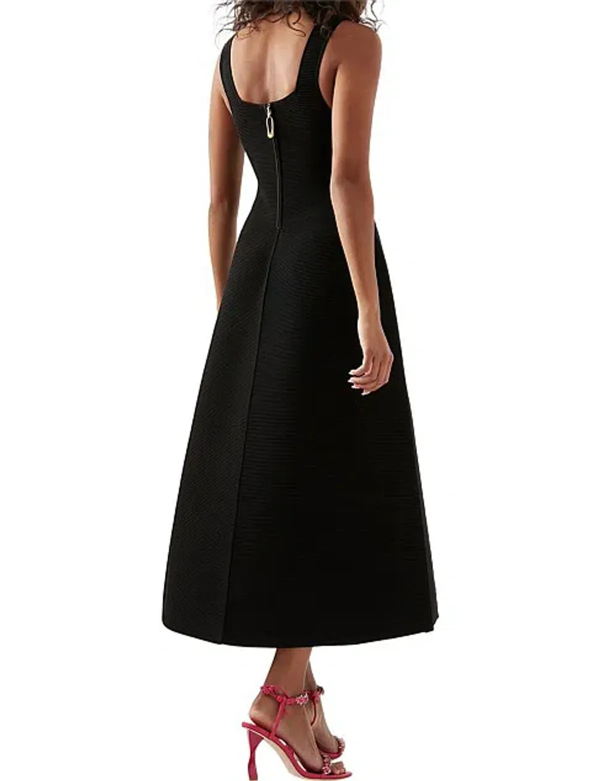 Aje Sylvette Knit Midi Dress Black Size AU 10 - Image 4
