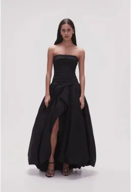 Aje Violette Bubble Hem Maxi Dress Black Size AU 10 for rent on The Volte - image 1