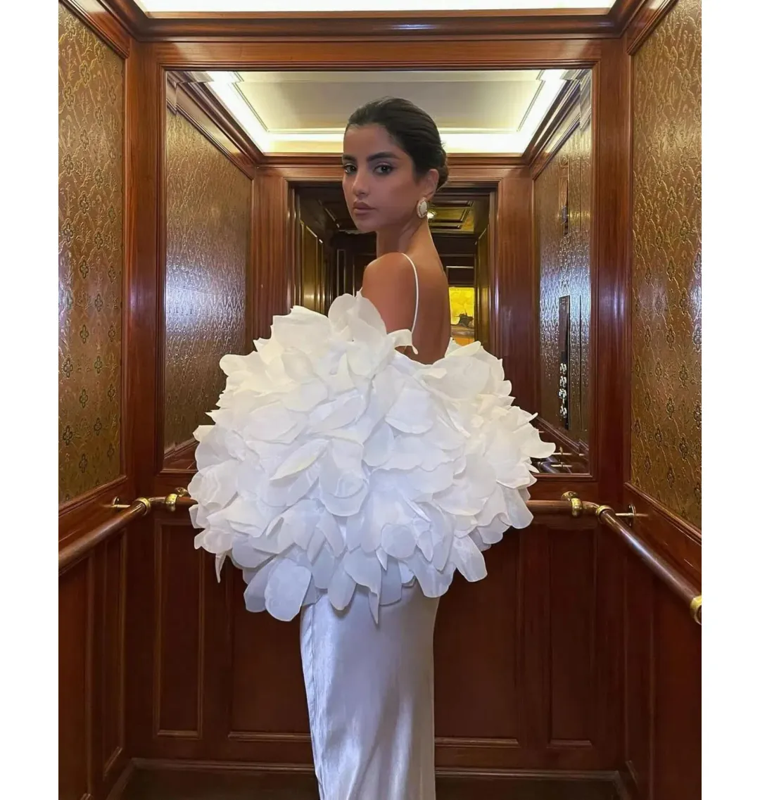 Selezza Lucia Flower Bomber In White Size S / AU 8 for rent on The Volte - main image