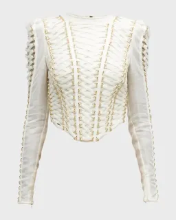 Zimmermann Coaster Cropped Bodice Ivory Size 0 / AU 8 for rent on The Volte - image 6