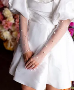 Aston Bridal Miranda Mini Dress White Size 6 for rent on The Volte - image 5