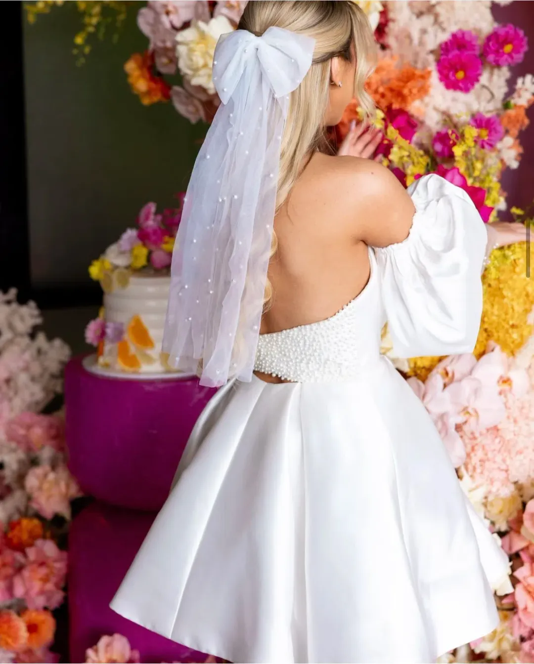 Aston Bridal Miranda Mini Dress White Size 6 for rent on The Volte - main image