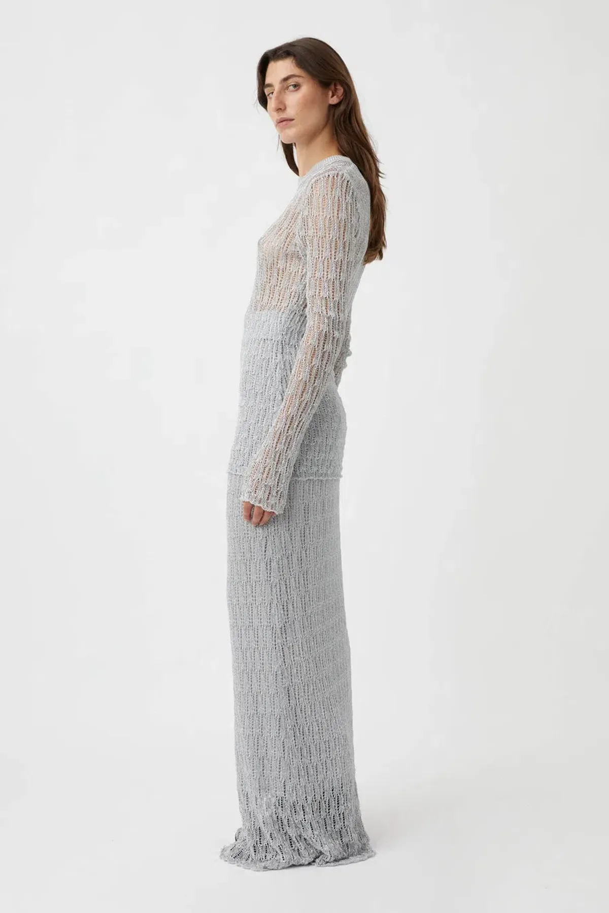 Camilla and Marc Jacque Knit Top and Skirt Set Silver Size L / AU 12 - Image 2