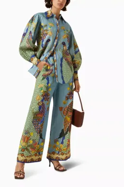 Alemais Gilly Shirt & Pant Set Misty Blue Size AU 10 for rent on The Volte - image 1