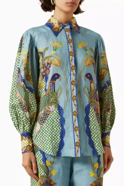 Alemais Gilly Shirt & Pant Set Misty Blue Size AU 10 for rent on The Volte - image 9