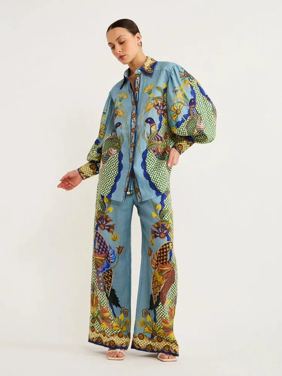 Alemais Gilly Shirt & Pant Set Misty Blue Size AU 6 - Image 11
