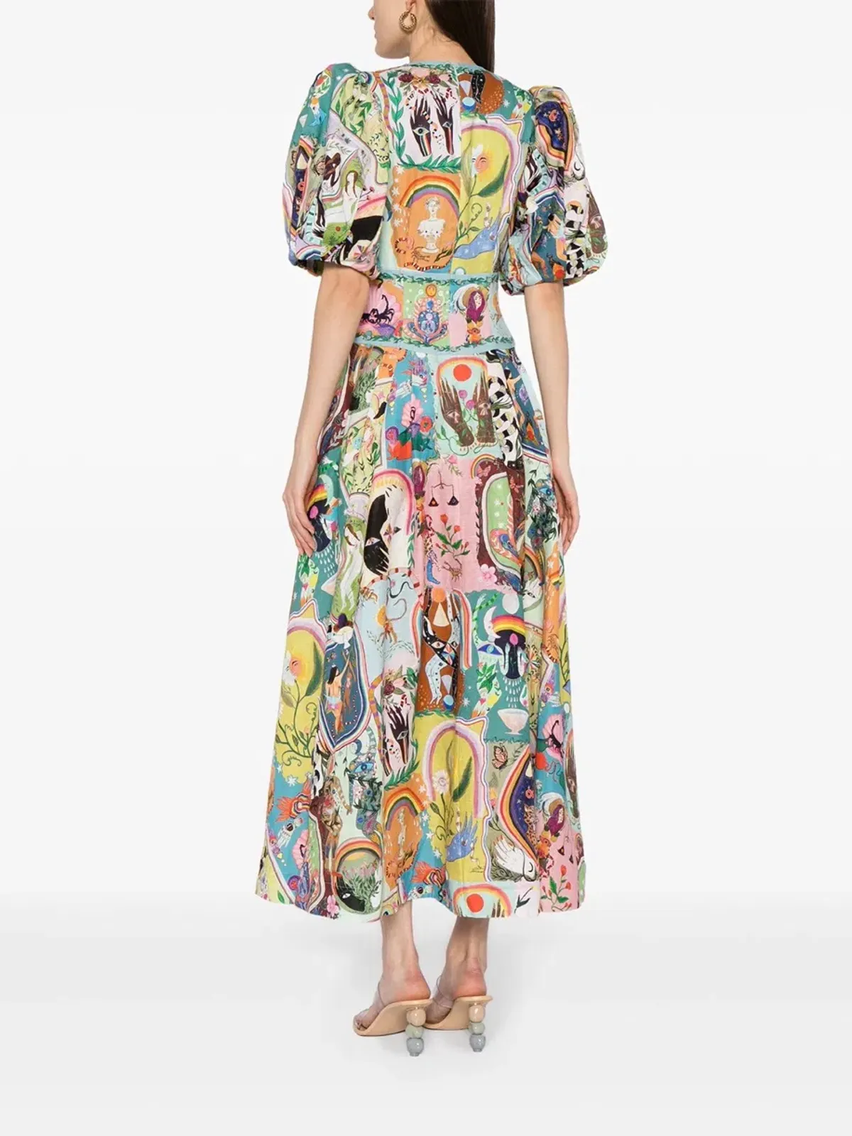 Alemais Evergreen Midi Dress Multi Size 8 AU - Image 6