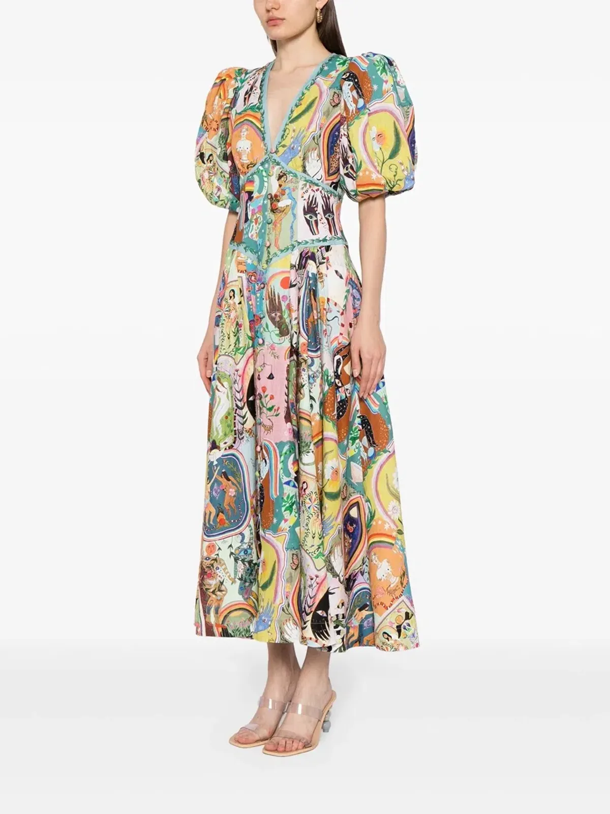 Alemais Evergreen Midi Dress Multi Size 8 AU - Image 7