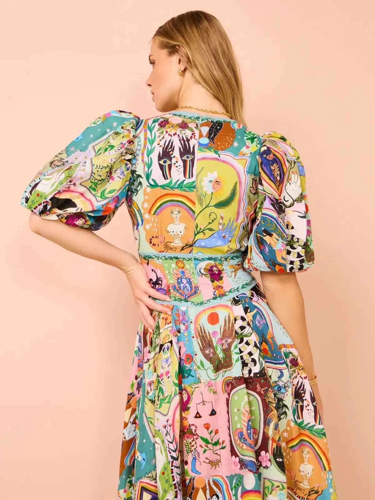 Alemais Evergreen Midi Dress Multi Size 8 AU - Image 17