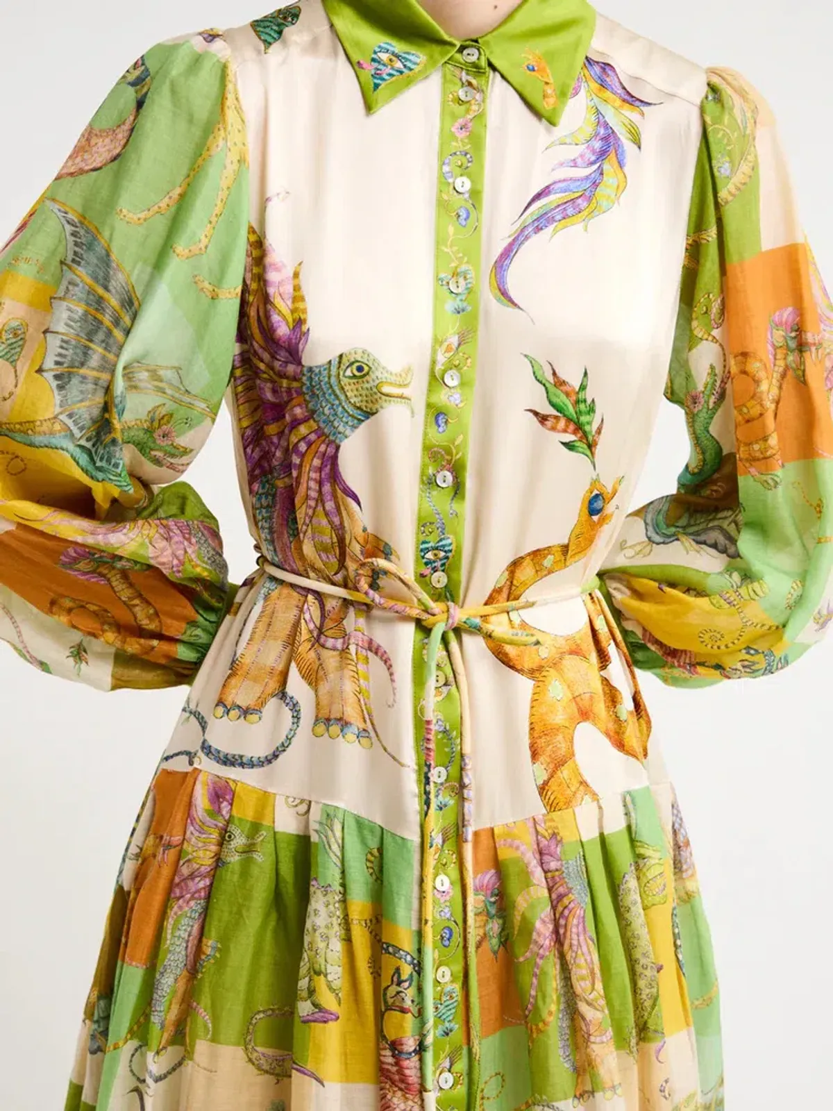 Alemais Jerome Silk Shirtdress Multi Size AU 10 - Image 16
