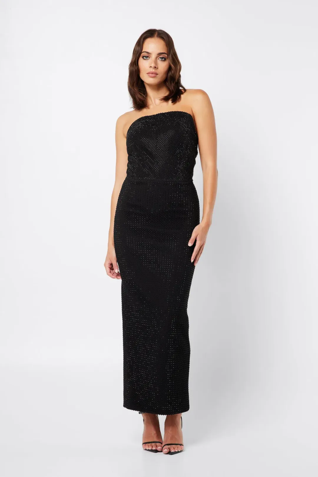Mossman Silver Lining Midi Dress Black Size 10 for rent on The Volte - main image