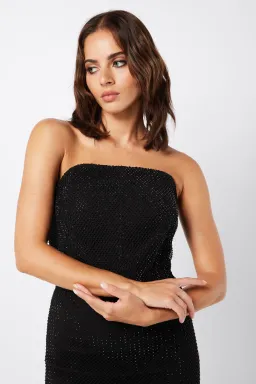 Mossman Silver Lining Midi Dress Black Size 10 for rent on The Volte - image 2