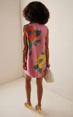 Alemais Piato Floral Satin Mini Shift Dress Exclusive Pink Size AU 6 for rent on The Volte - image 3