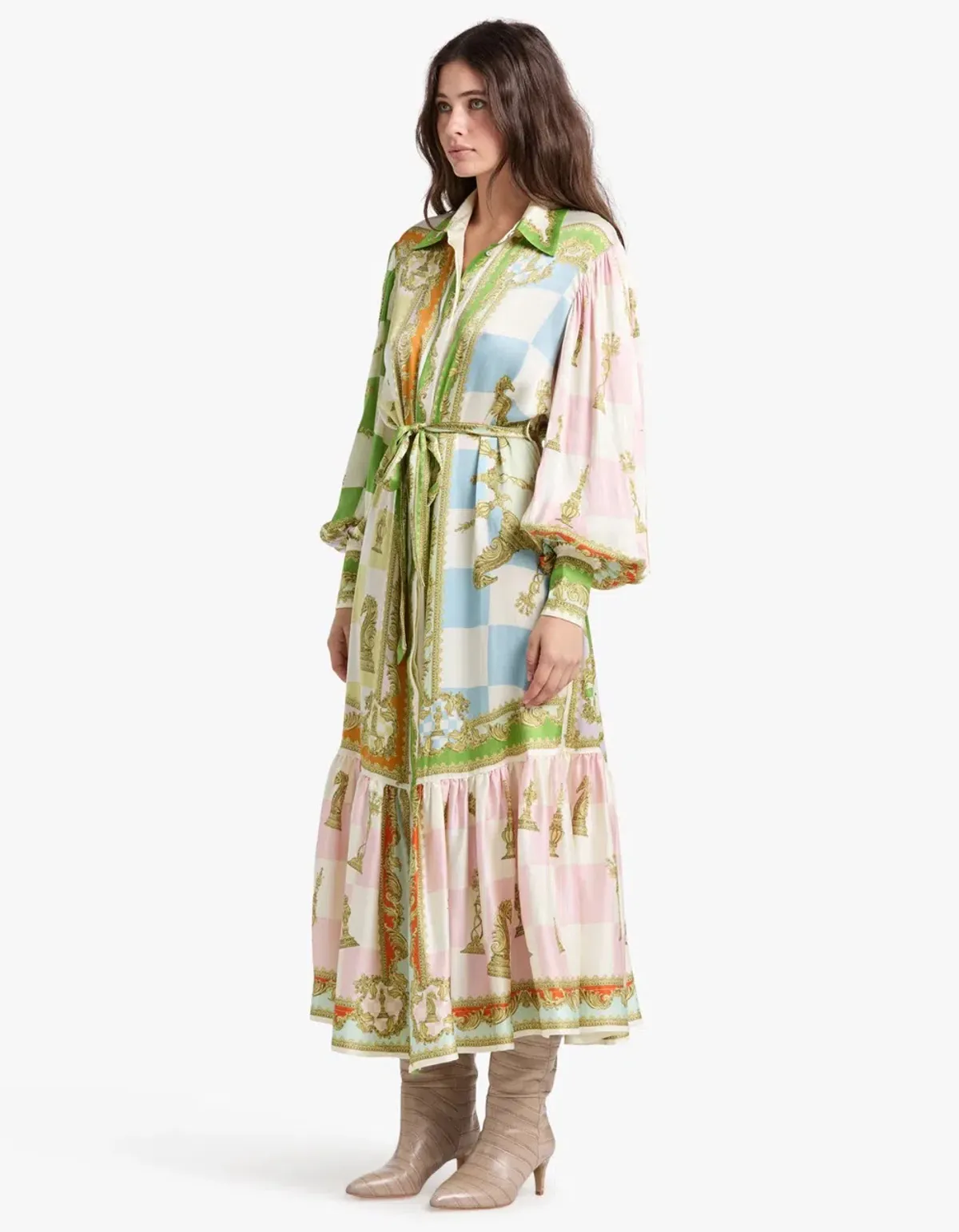 Alemais Checkmate Silk Shirtdress Multi Size AU 8 - Image 24