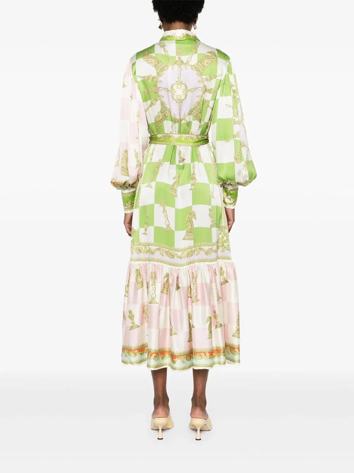 Alemais Checkmate Silk Shirtdress Multi Size AU 8 - Image 12