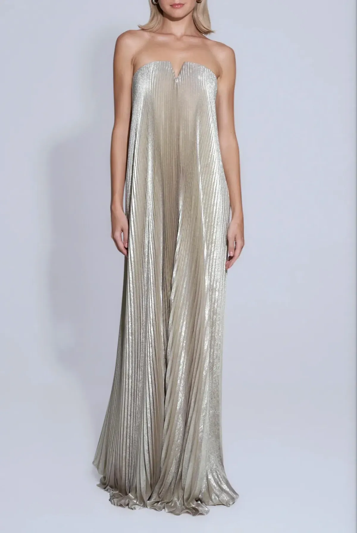 Lidee Black Tie Gown in Gold Shimmer Size 8 - Image 2