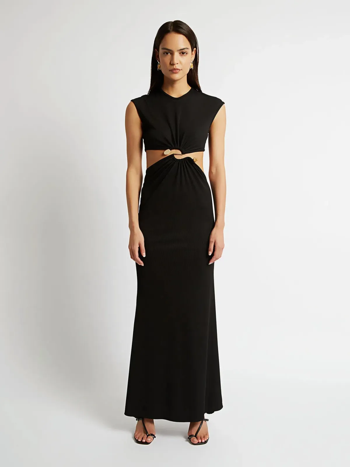 Christopher Esber Distorted Quartz Split Tank Dress Black Size 8 for rent on The Volte - main image