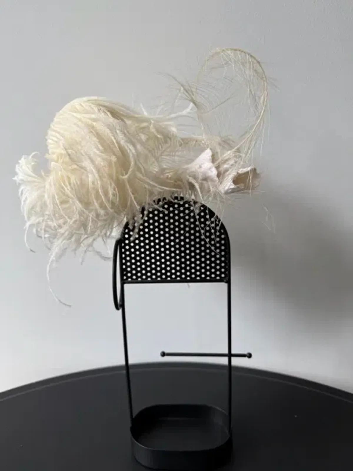 Morgan and Taylor Delicate Feather Fascinator Cream for rent on The Volte - main image