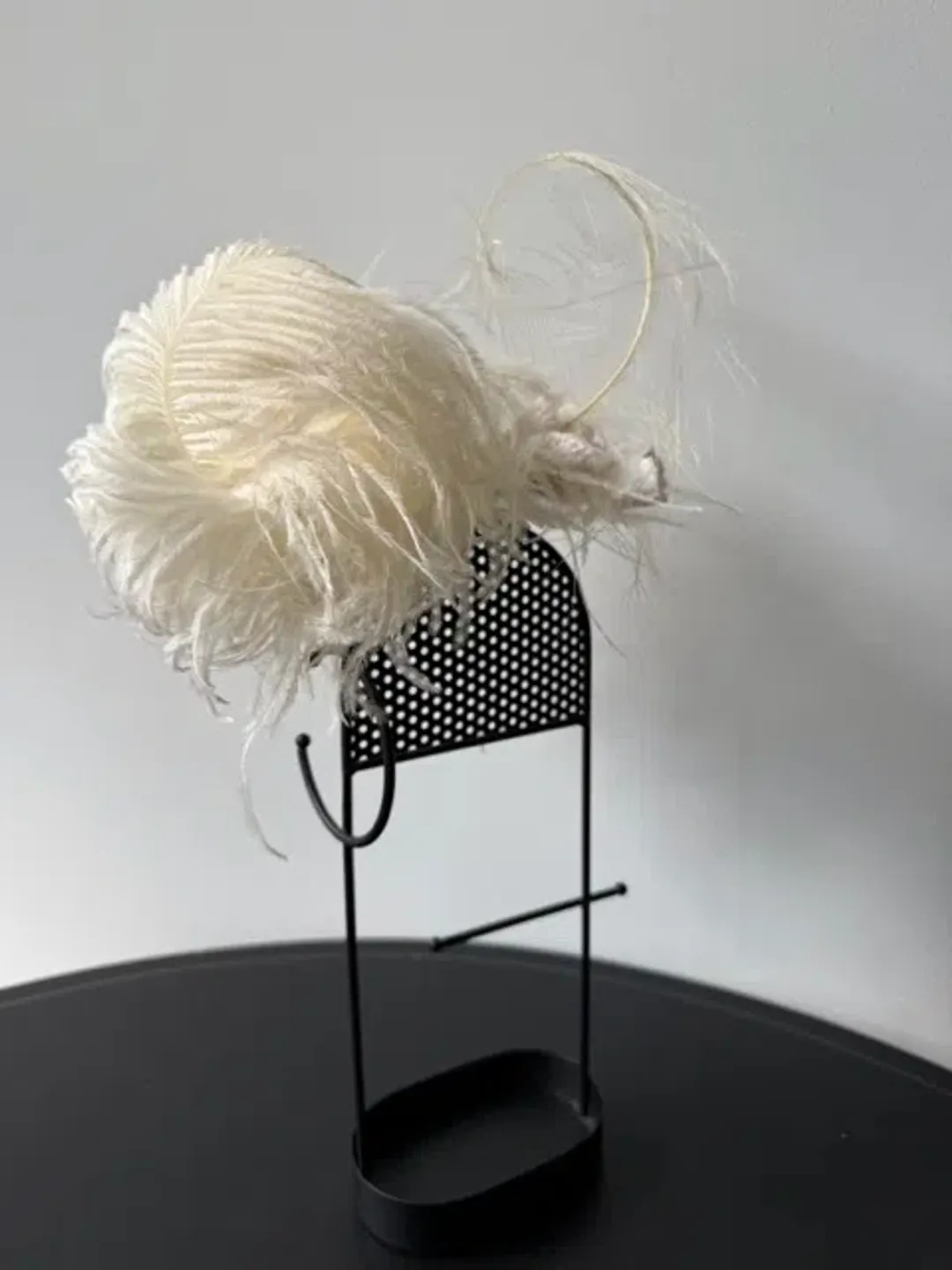 Morgan and Taylor Delicate Feather Fascinator Cream for rent on The Volte - main image