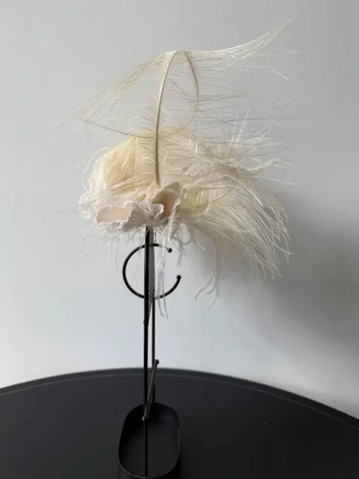 Morgan and Taylor Delicate Feather Fascinator Cream - Image 2