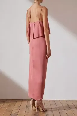 Shona Joy Luxe Cocktail Frill Satin Slip Bridesmaid Dress Rose Pink Size 10 for rent on The Volte - image 4