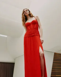 Manning Cartell Double Time Pleat Dress Red Size 8 for rent on The Volte - image 5